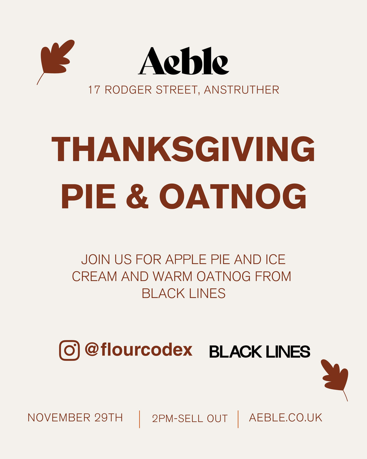 Thanksgiving Pies & Oatnog