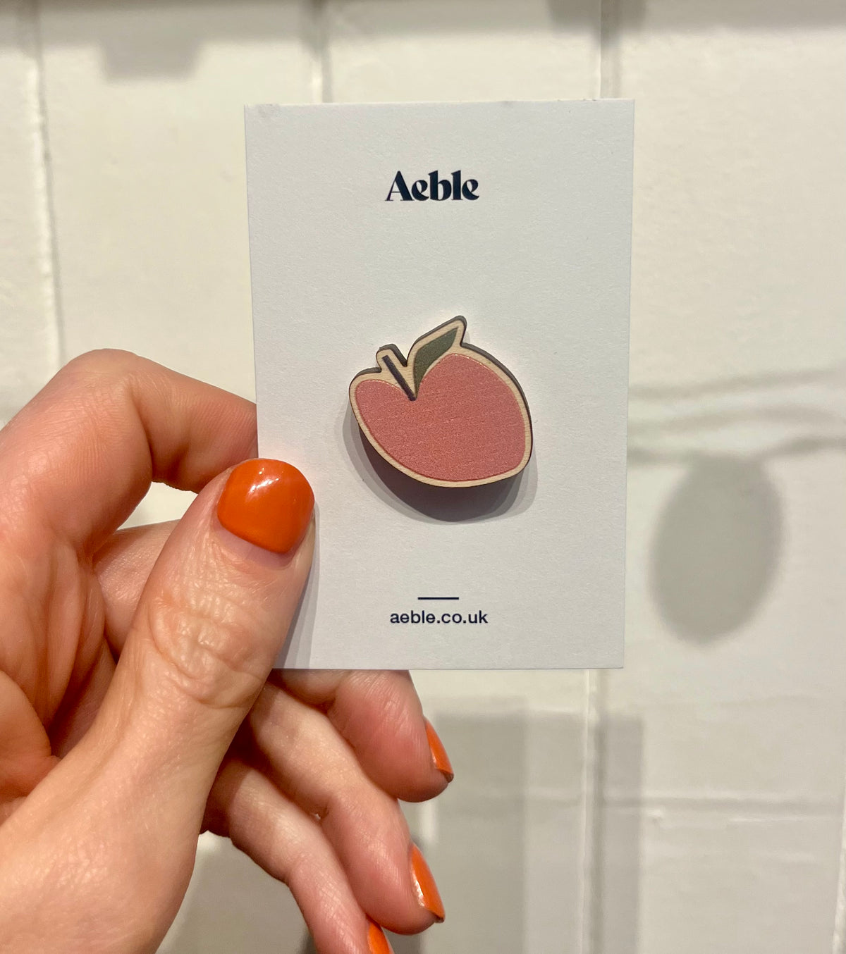 Aeble wooden pin badge